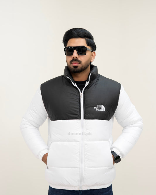 Premium White Full Sleeves Puffer Jacket N/F
