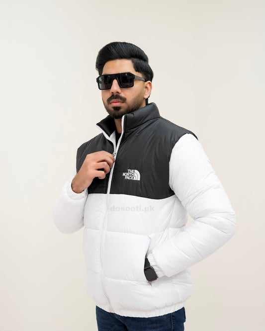 Premium White Full Sleeves Puffer Jacket N/F